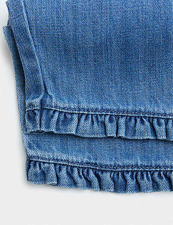 Cotton Rich Denim Frill Hem Jeans (0-3 Years) - KG