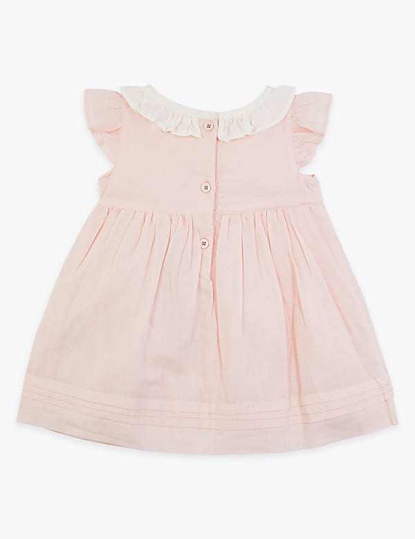 Cotton Dobby Frill Dress (0-3 Yrs)