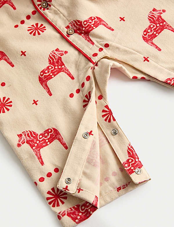 Barboteuse 100 % coton à imprimé cheval (jusqu’au 3 ans) - BE