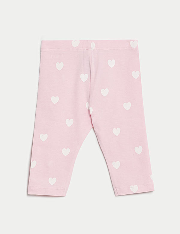 Cotton Rich Heart Leggings (0-3 Yrs)