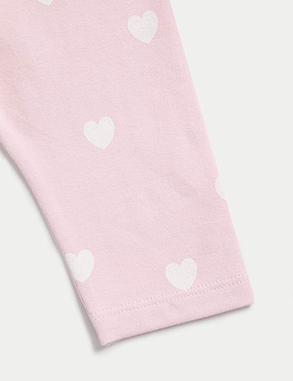 Cotton Rich Heart Leggings (0-3 Yrs)