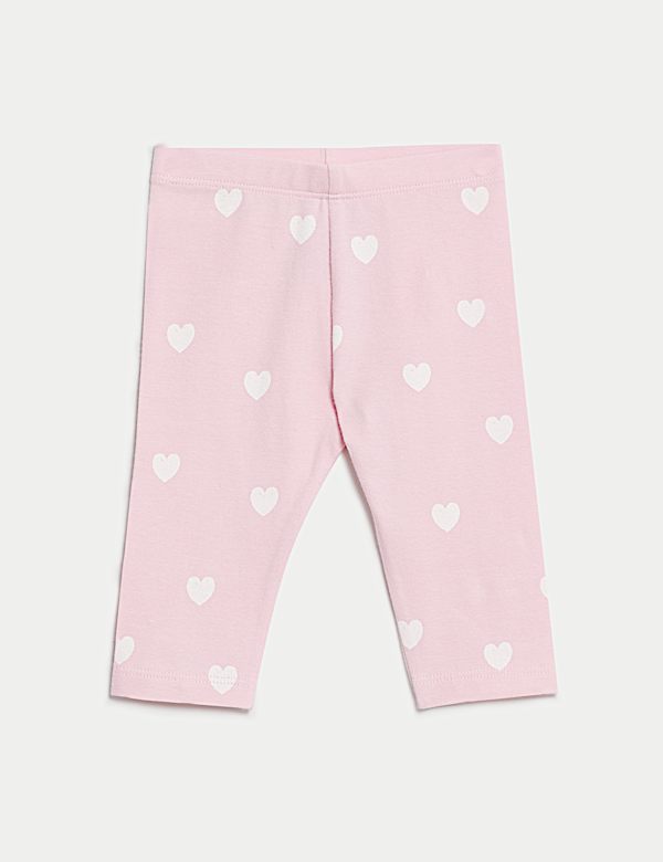 Cotton Rich Heart Leggings (0-3 Yrs)