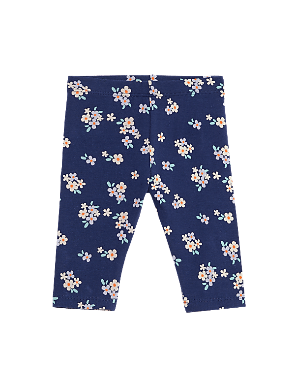 Cotton Rich Floral Leggings (0-3 Yrs)
