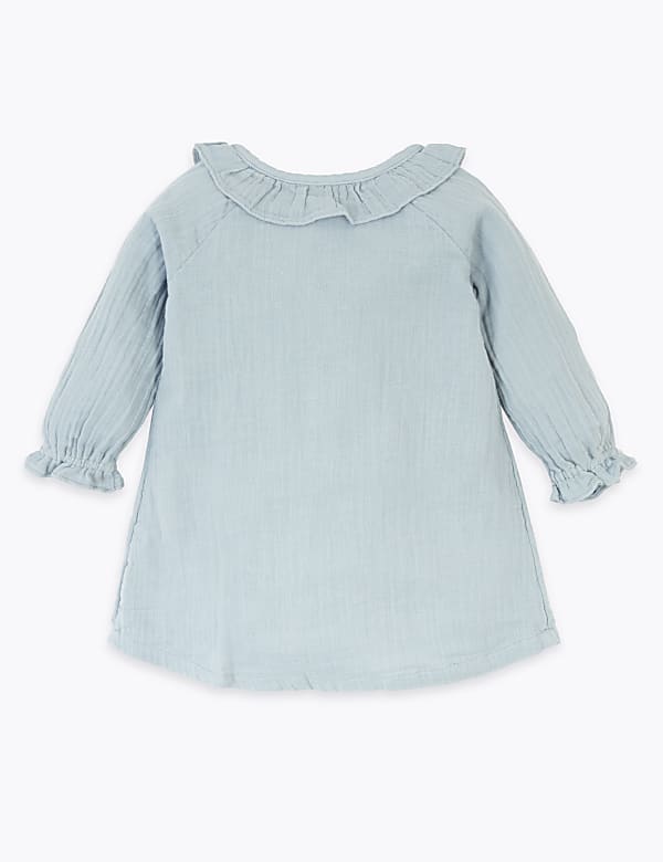 Cotton Frill Collar Woven Dress (0-3 Yrs)