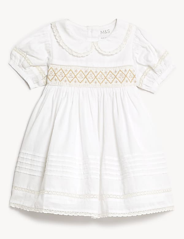 Pure Cotton Christening Dress (7lbs-1 Yrs) - BG