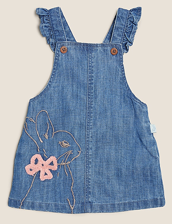 3pc Pure Cotton Denim Peter Rabbit™ Pinnie (0-3 Yrs)
