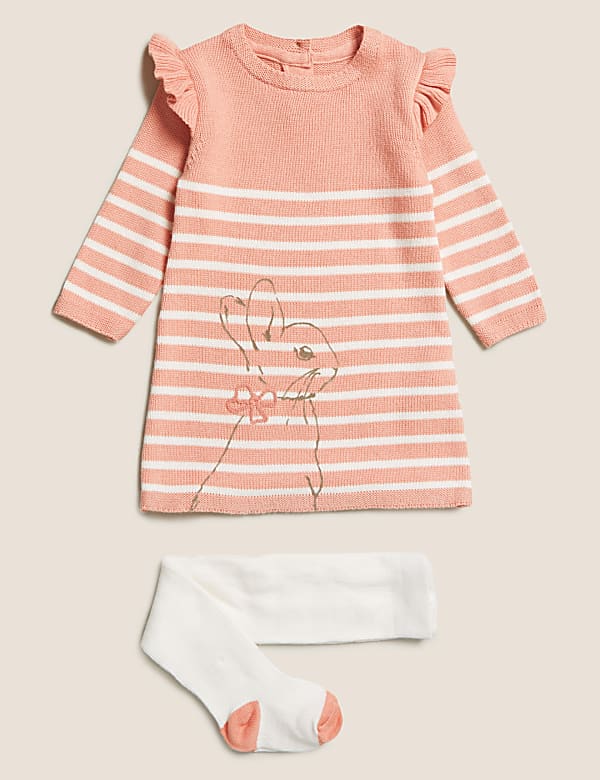 2pc Pure Cotton Peter Rabbit™ Knitted Dress