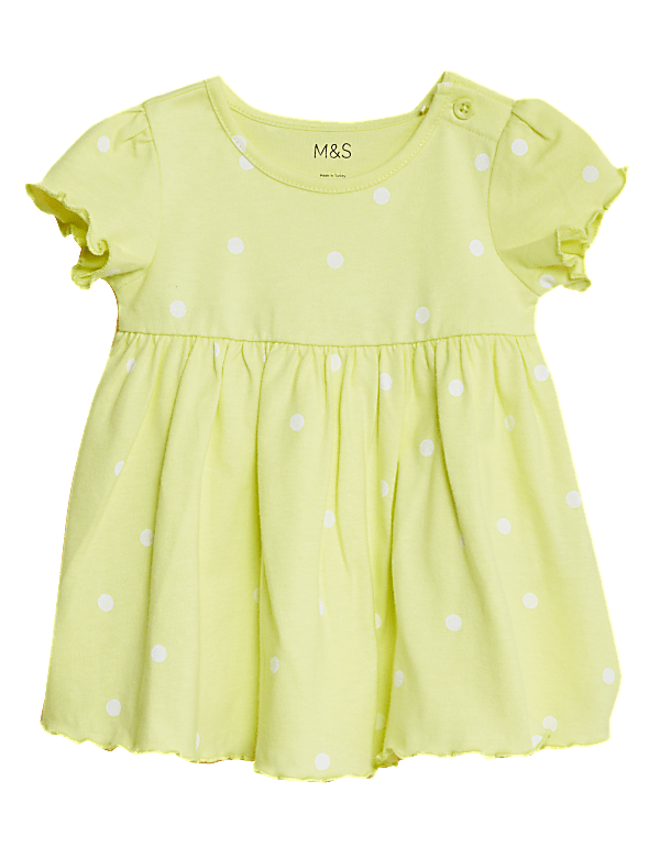 Pure Cotton Polka Dot Dress (0-3 Yrs)