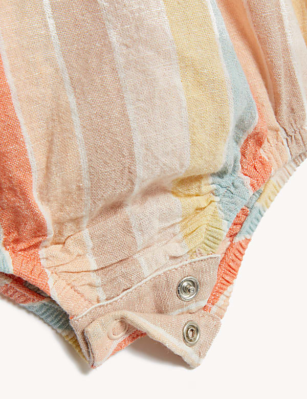 Cotton Rich Striped Romper (0-3 Yrs)