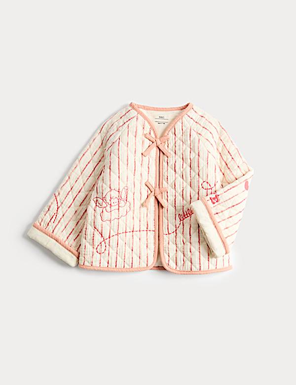 Gestreifte Steppjacke aus reiner Baumwolle (0&ndash;3 J.) - DE