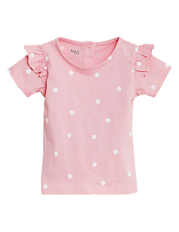 Pure Cotton Polka Dot T-Shirt (0-3 Yrs)