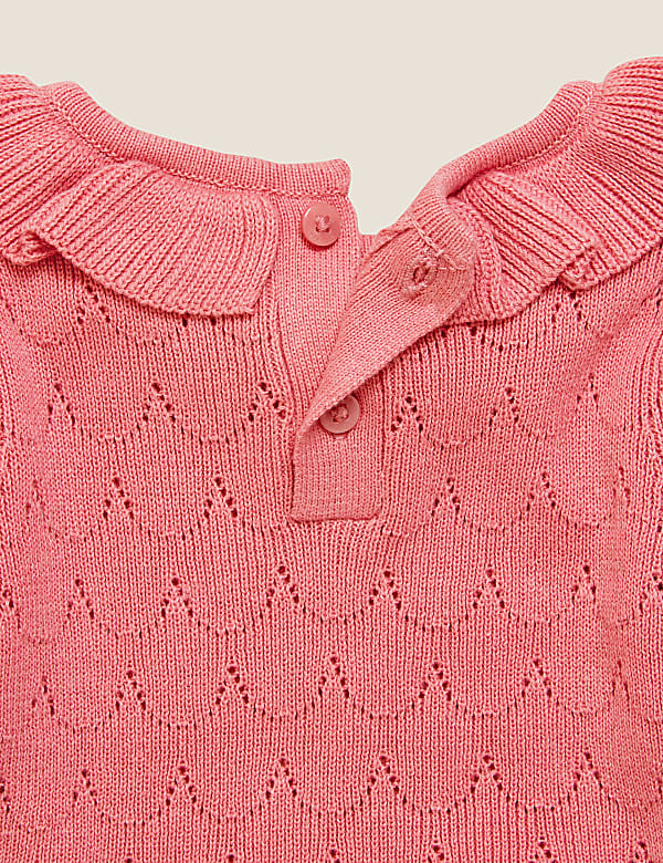 2pc Cotton Knitted Dress Outfit (0-3 Yrs)