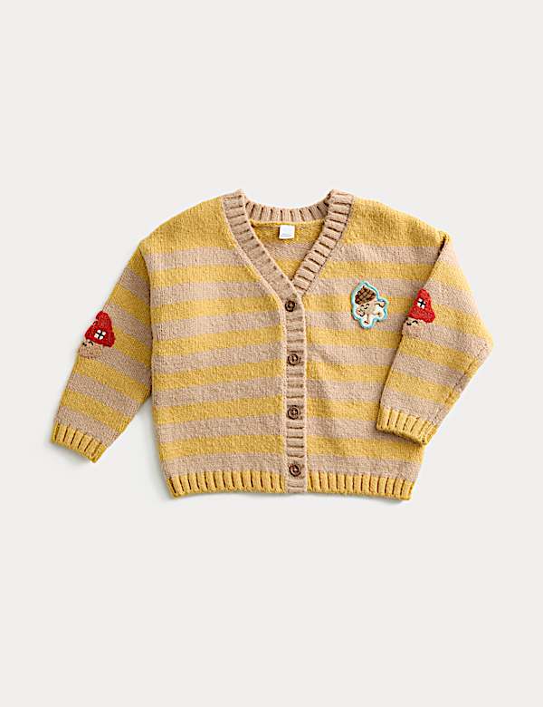 Cotton Rich Stripe Knitted Cardigan (0-3 Yrs) - US
