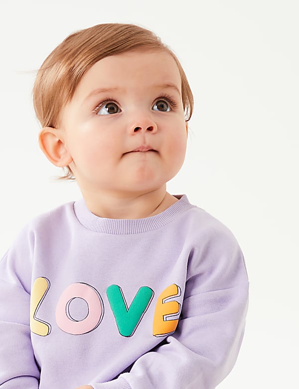 Cotton Rich Love Slogan Sweater
