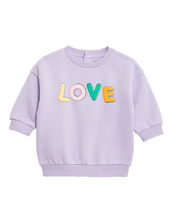 Cotton Rich Love Slogan Sweater