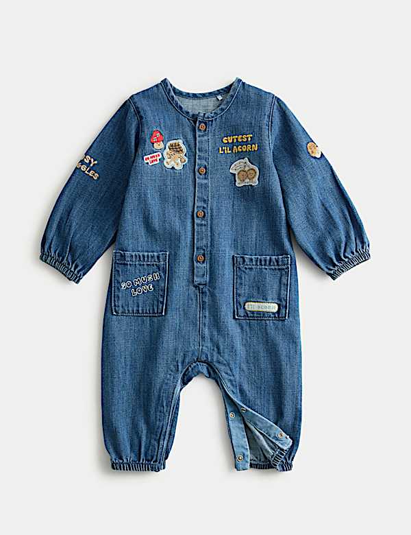 Cotton Modal Blend Denim All in One (0-3 Yrs) - BN