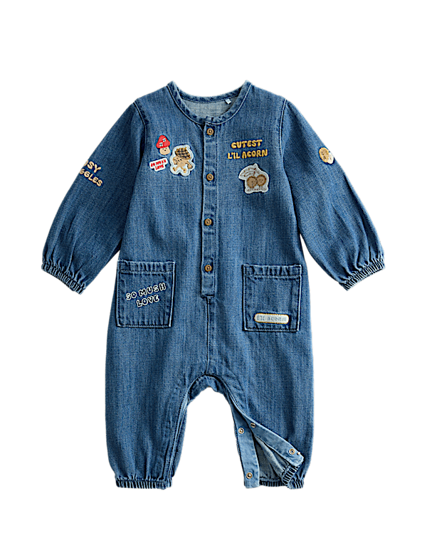 Cotton Modal Blend Denim All in One (0-3 Yrs)