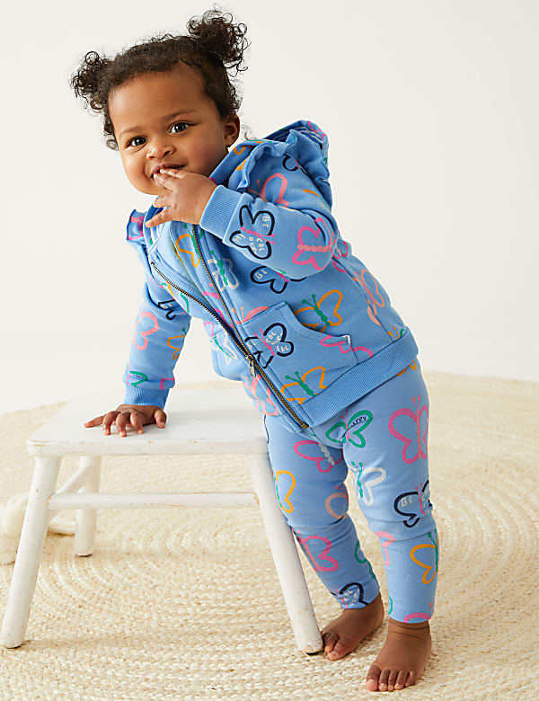 Cotton Rich Butterfly Print Leggings