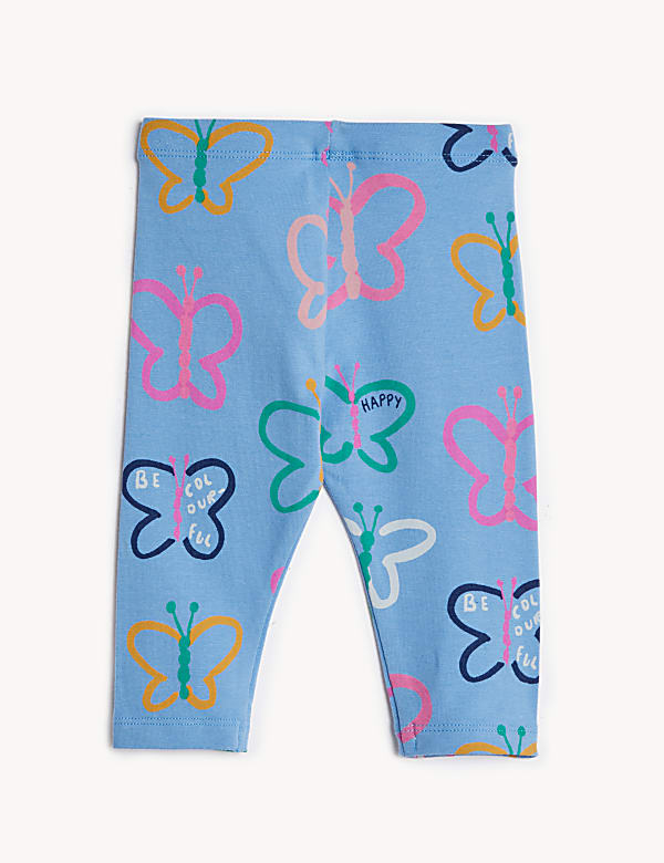Cotton Rich Butterfly Print Leggings