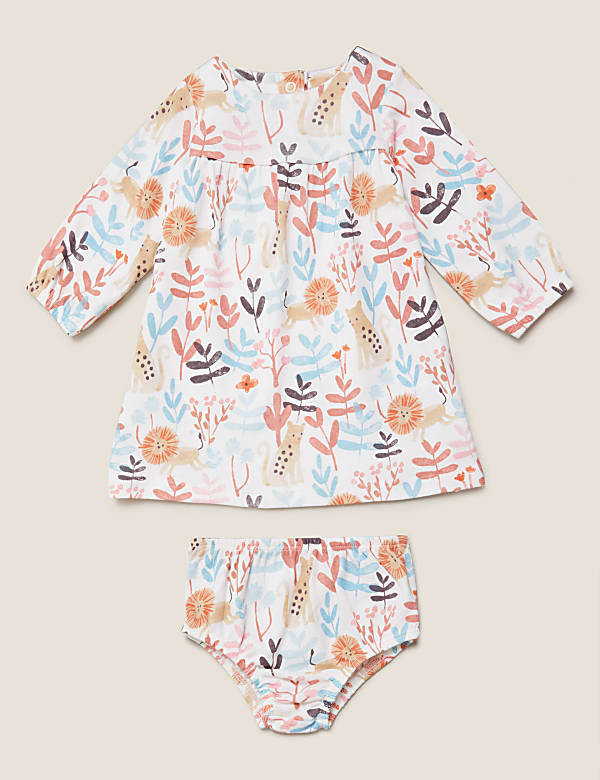 2pc Pure Cotton Tropical Dress and Knickers