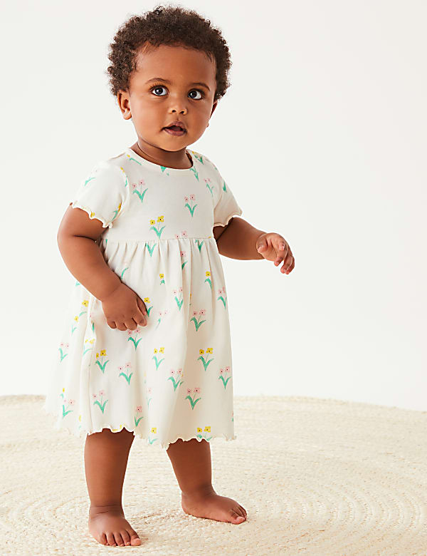 Pure Cotton Printed Round Neck Dress
