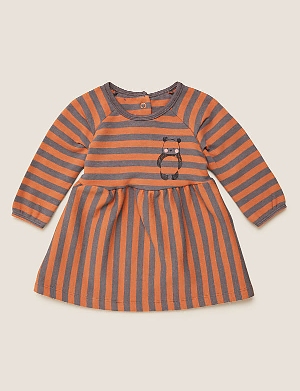 Cotton Stripe Panda Dress