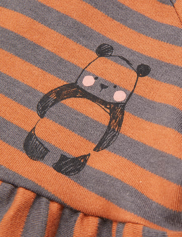Cotton Stripe Panda Dress