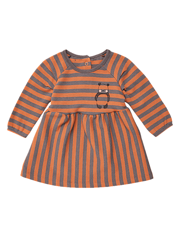Cotton Stripe Panda Dress