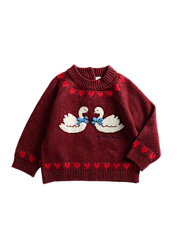 Knitted Swan Jumper (0-3 Yrs)