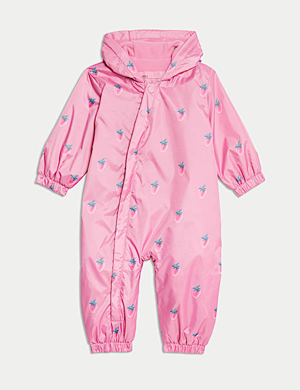 Strawberry Hooded Puddlesuit (0-3 Yrs) - VN