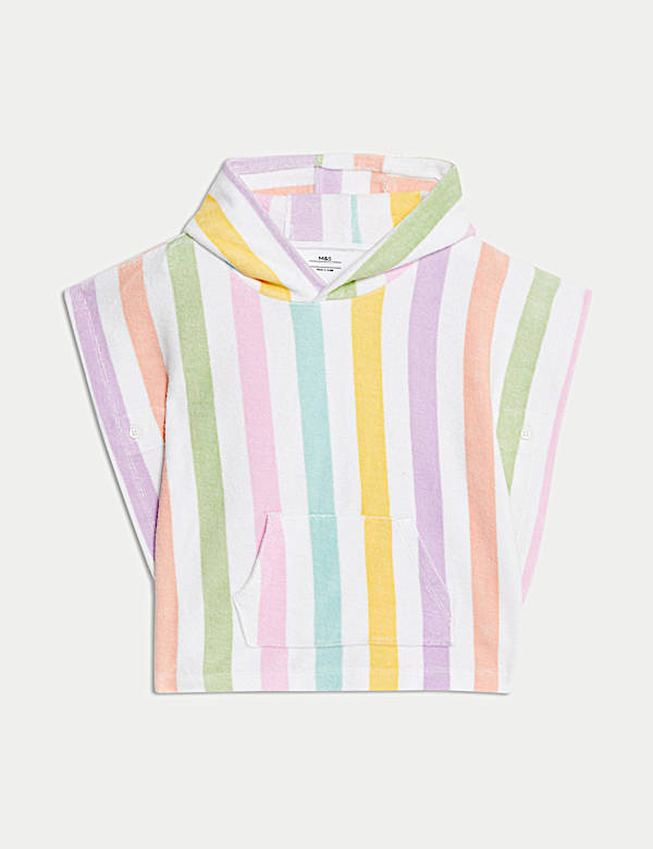 Pure Cotton Towelling Striped Poncho (0-36 Mths) - VN