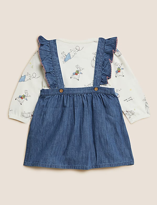 3pc Cotton Rich Peter Rabbit™ Pinny Outfit