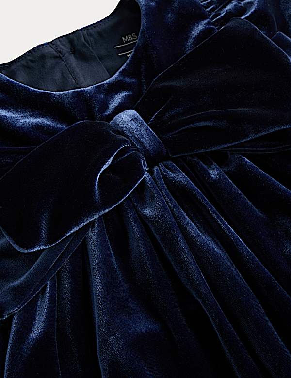 2pc Velvet Bow Dress with Tights (0-6 Yrs) - JO