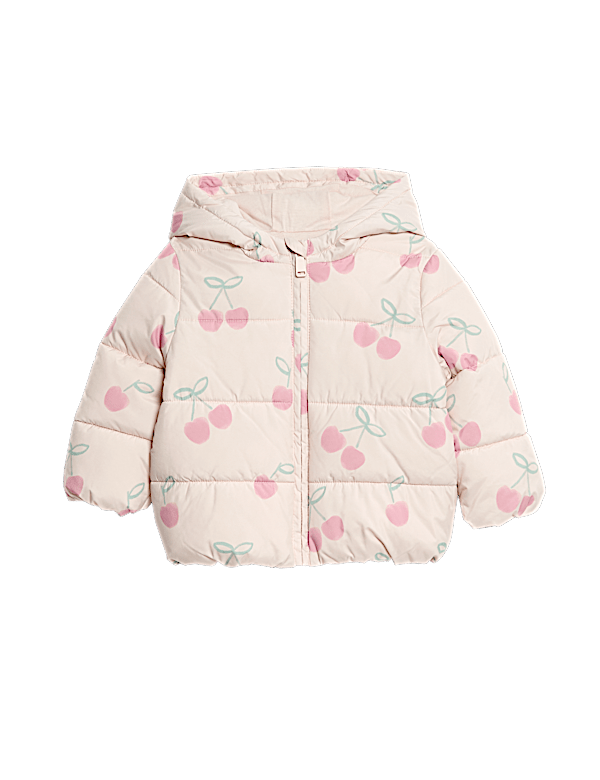 Cherry Padded Hooded Lightweight Coat (0-3 Yrs)