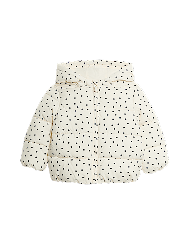 Spotted Padded Hooded Lightweight Coat (0-3 Yrs)