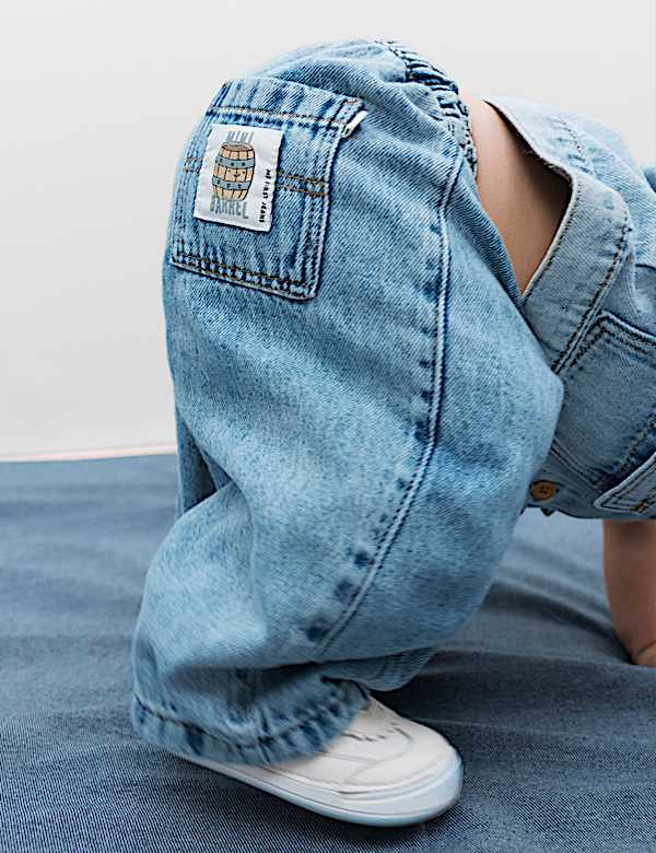 Pure Cotton Barrel Jeans (0-5 Yrs) - JE