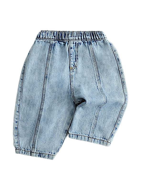 Pure Cotton Barrel Jeans (0-5 Yrs)
