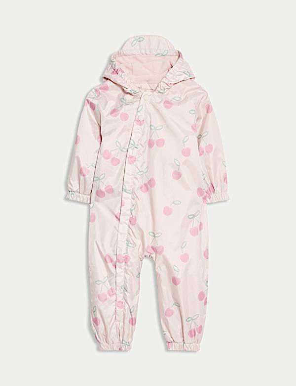 Cherry Print Puddlesuit (0-1 Yrs) - SK