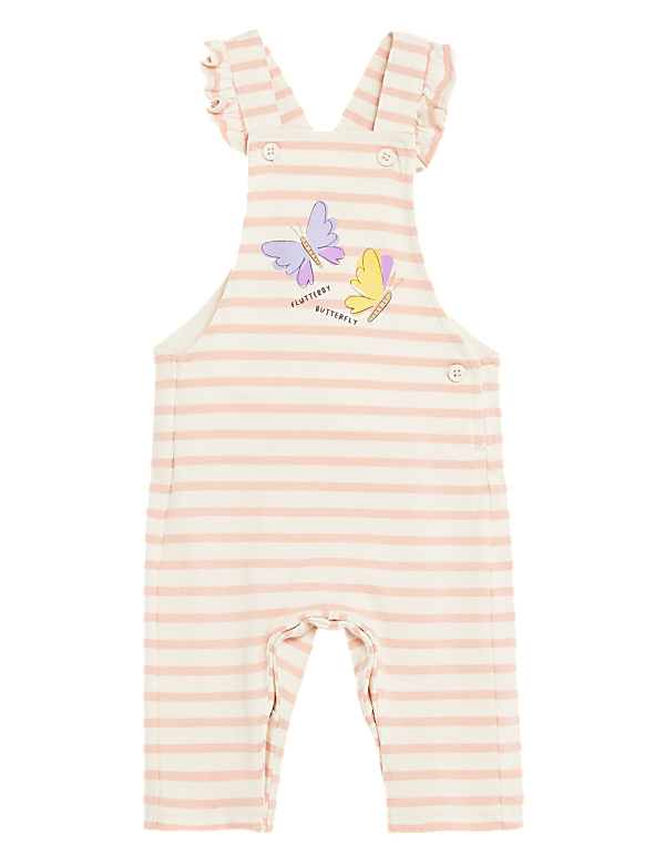 Pure Cotton Striped Dungarees