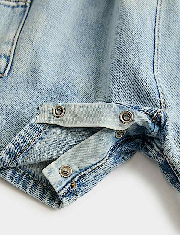 Pure Cotton Denim Romper (0-3 Yrs) - SI