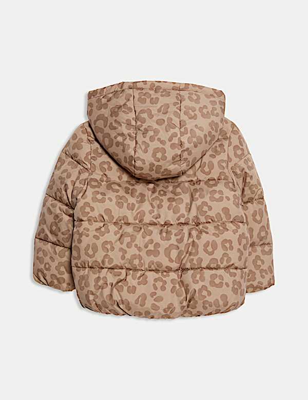 Animal Print Padded Hooded Lightweight Coat (0-3 Yrs)