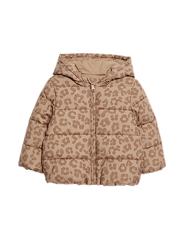 Animal Print Padded Hooded Lightweight Coat (0-3 Yrs)