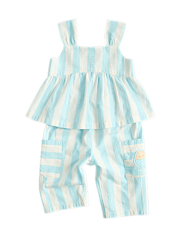 2 Piece Pure Cotton Striped Top & Trousers (0-5 Yrs)