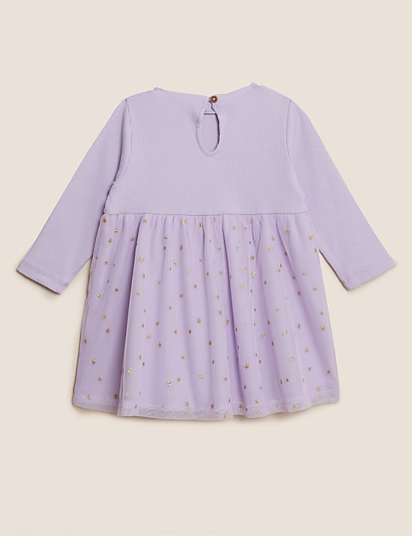 Cotton Rich Star Print Dress (0-3 Yrs)