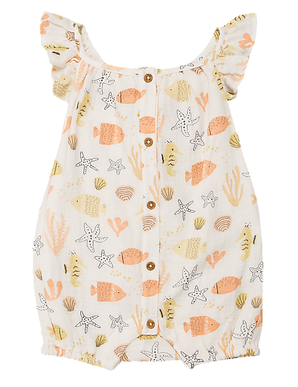 Pure Cotton Sea Life Print Playsuit