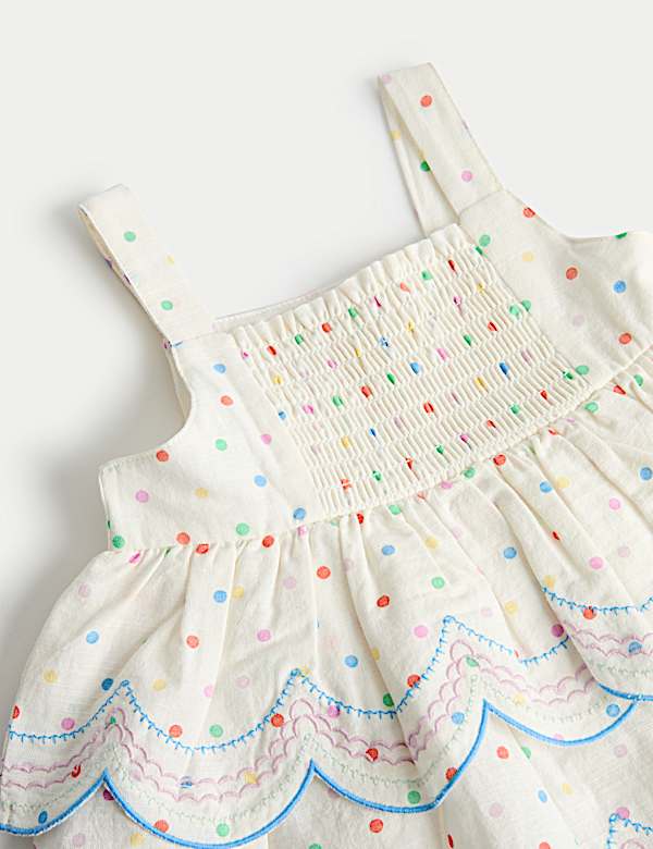 2 Piece Pure Cotton Spotty Top and Trousers (0-5 Years)