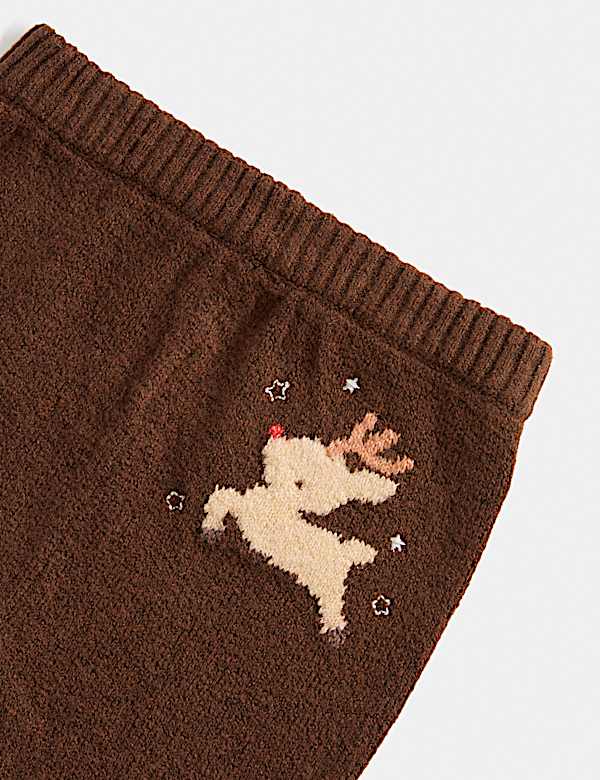 2pc Cotton Rich Knitted Reindeer Outfit (0-3 Yrs)