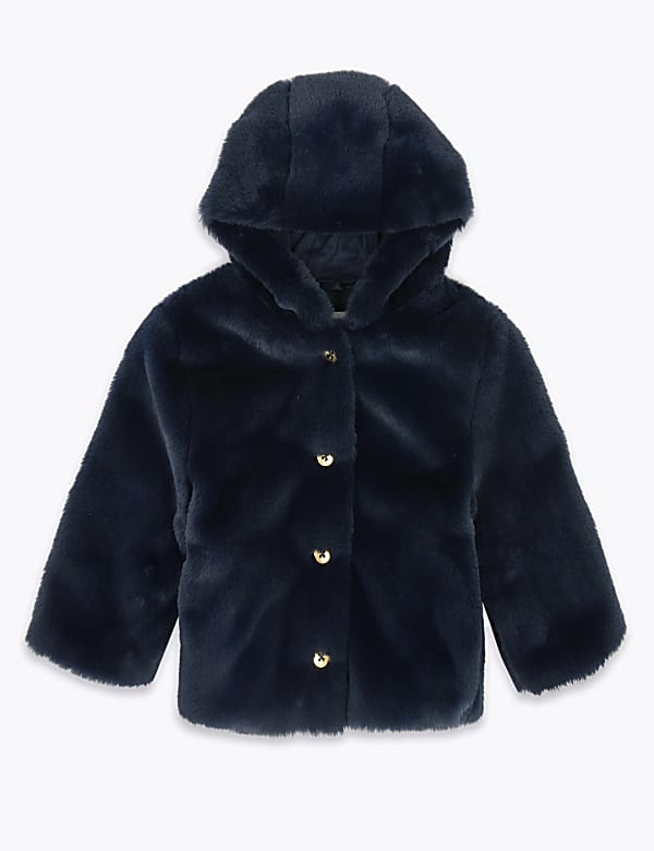 Hooded Faux Fur Coat (0-3 Yrs)