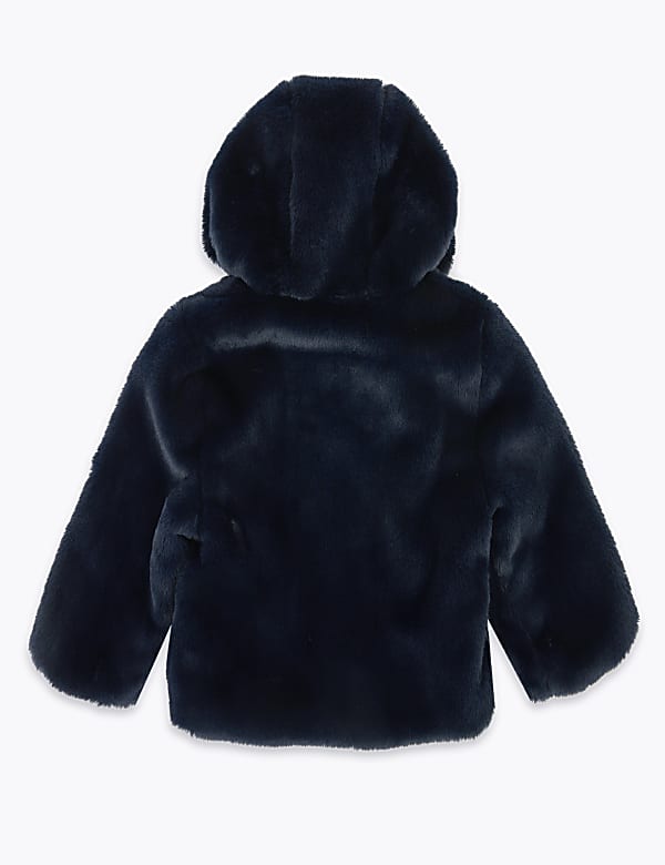 Hooded Faux Fur Coat (0-3 Yrs)