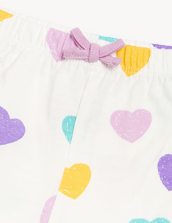 Pure Cotton Heart Print Frill Shorts